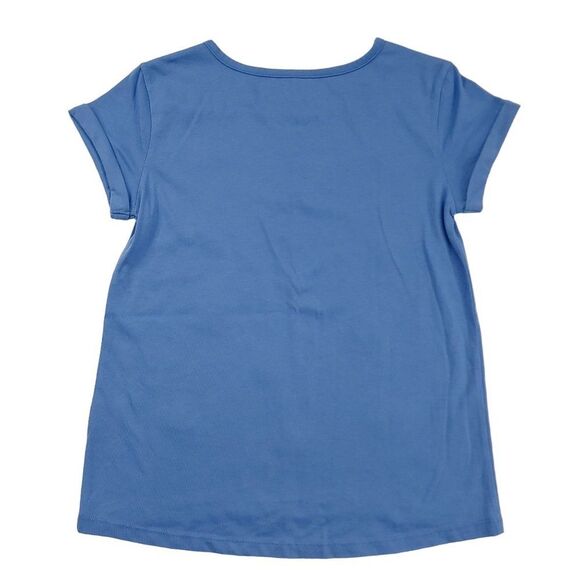 Gymboree Girls Top Large 10-12 Blue Cuffed Sleeve Sequin Cotton Blend - Picture 4 of 8